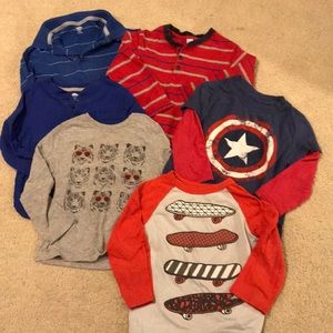 6 long sleeved boys shirts 3T